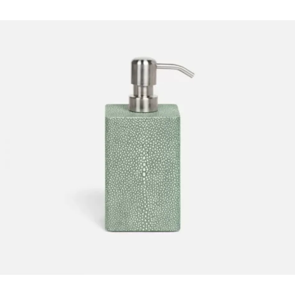 Tenby Sage Soap Pump Square Straight Realistic Faux Shagreen