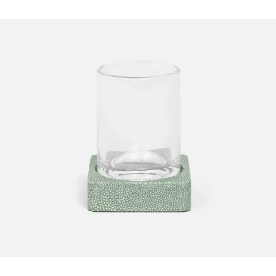 Tenby Sage Tumbler Set Square Straight Realistic Faux Shagreen