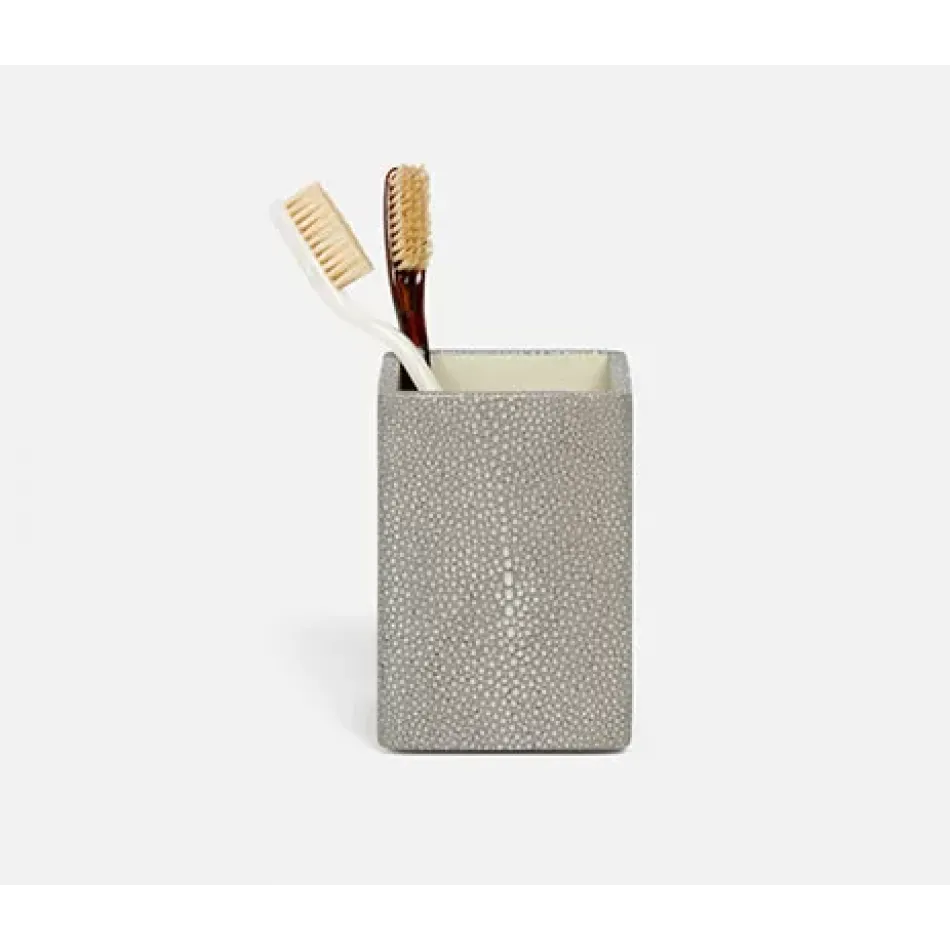 Tenby Sand Brush Holder Square Straight Realistic Faux Shagreen