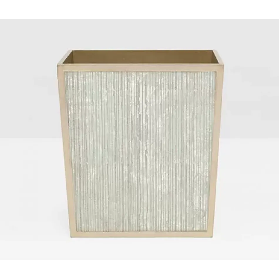 Waterford Gray Strips Wastebasket Rectangular: 10"L x 8.5"W x 11"H