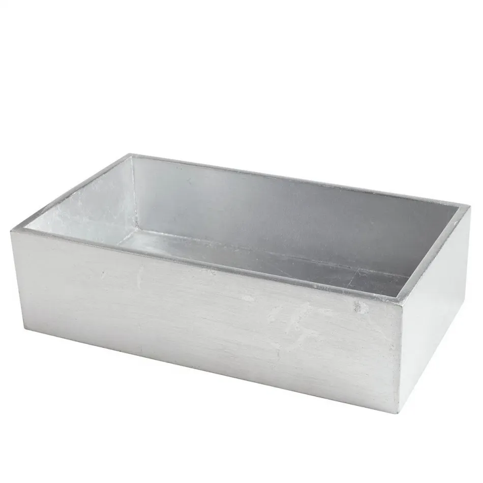 Metallic Silver Napkin Holder Guest Towel