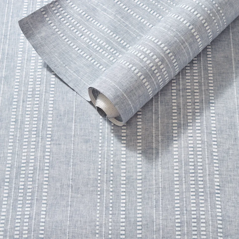 Mia Stripe Pewter Blue Wallpaper - Roll