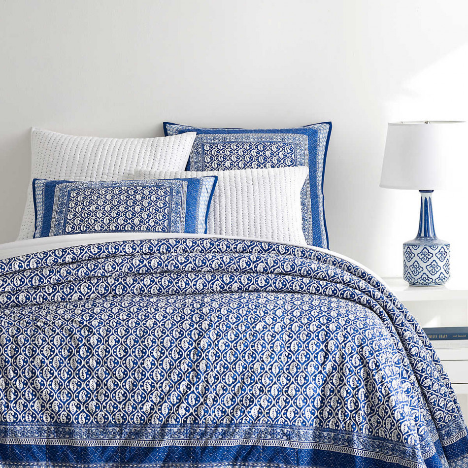 Batik Blue Coverlet King