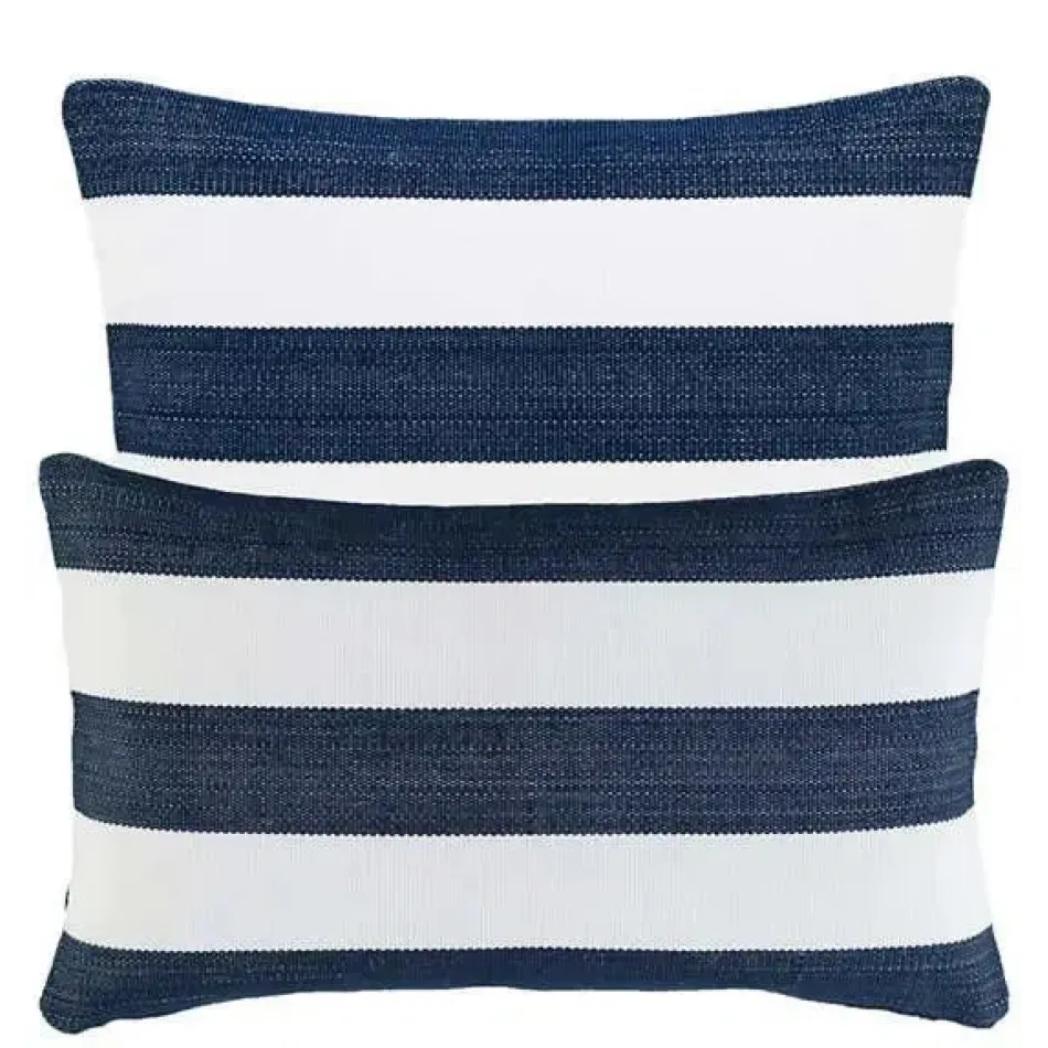 Catamaran Stripe Navy/White Indoor/Outdoor Decorative Pillows