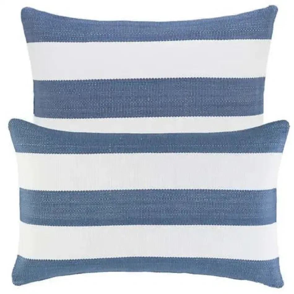 Catamaran Stripe Denim/White Indoor/Outdoor Decorative Pillows