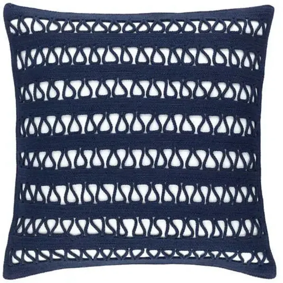 Lanyard Navy Indoor/Outdoor Decorative Pillow 22" Square