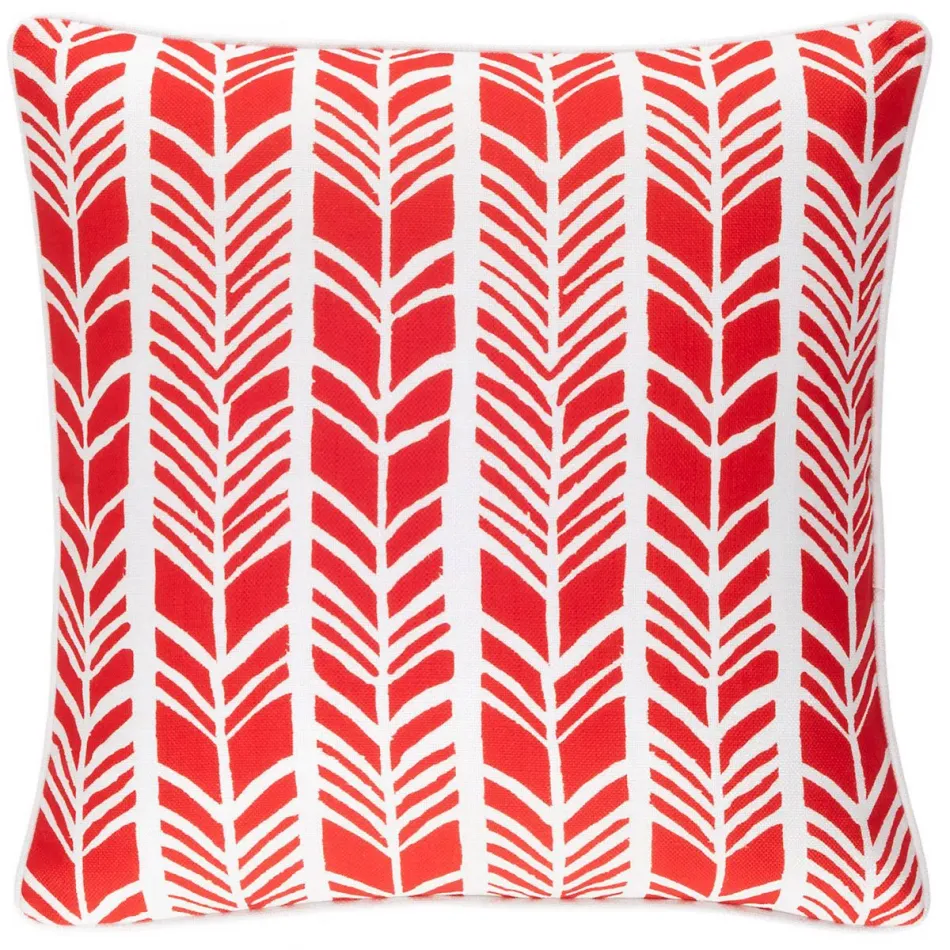 Chevron Stripe Red Indoor/Outdoor Decorative Pillow 20" Square