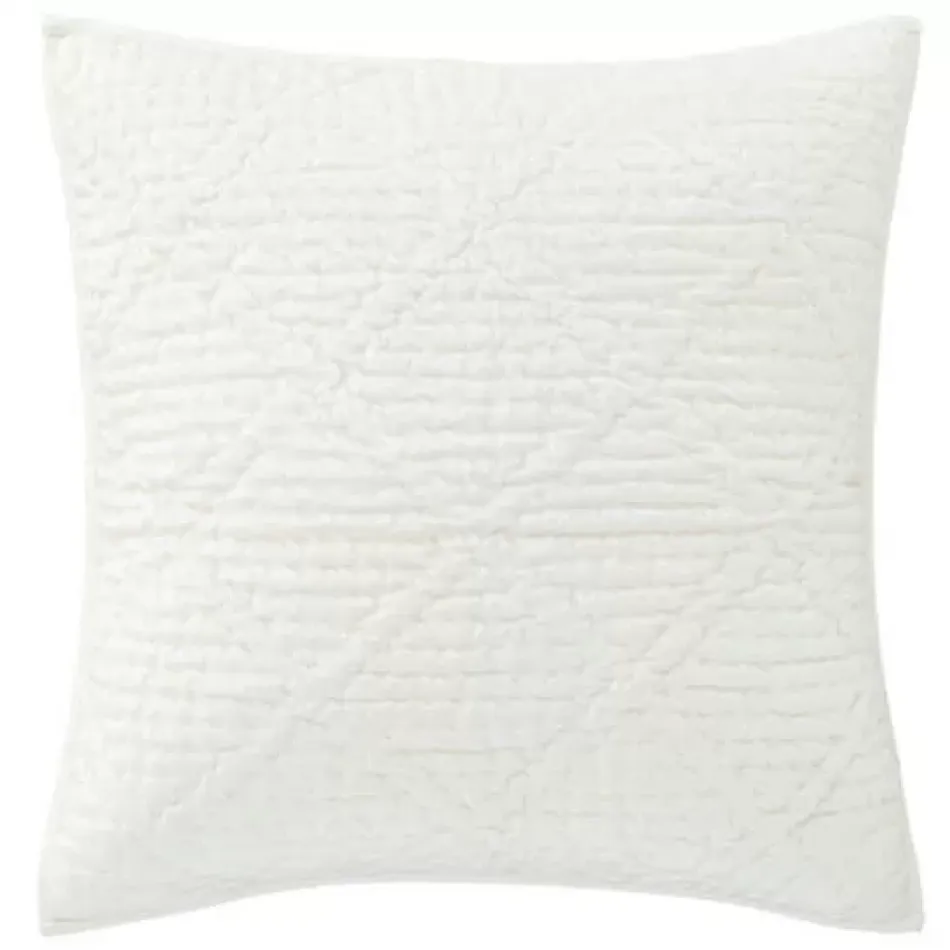 Parisienne Velvet Dove White Quilted Sham Euro 26" x 26"