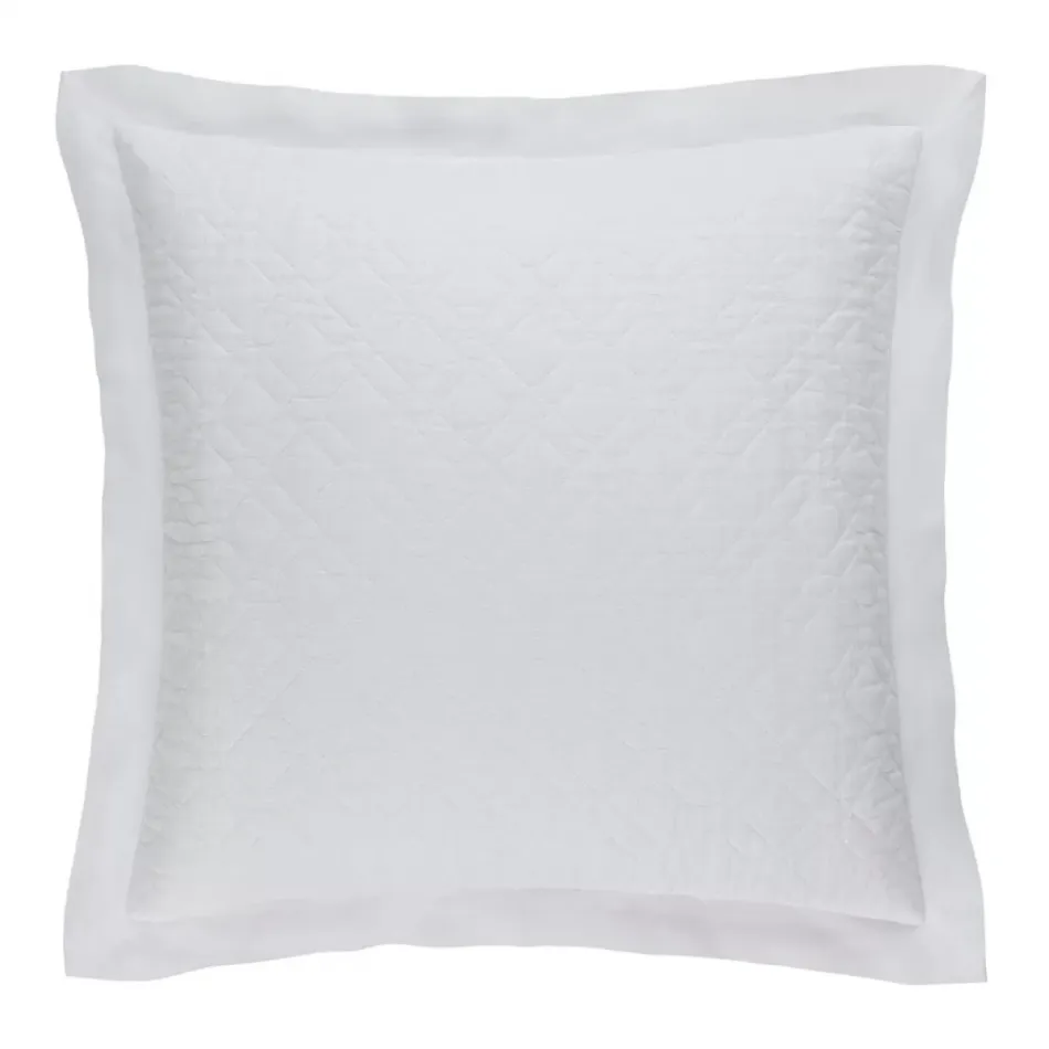 Washed Linen White Quilted Sham Standard 20" x 26"