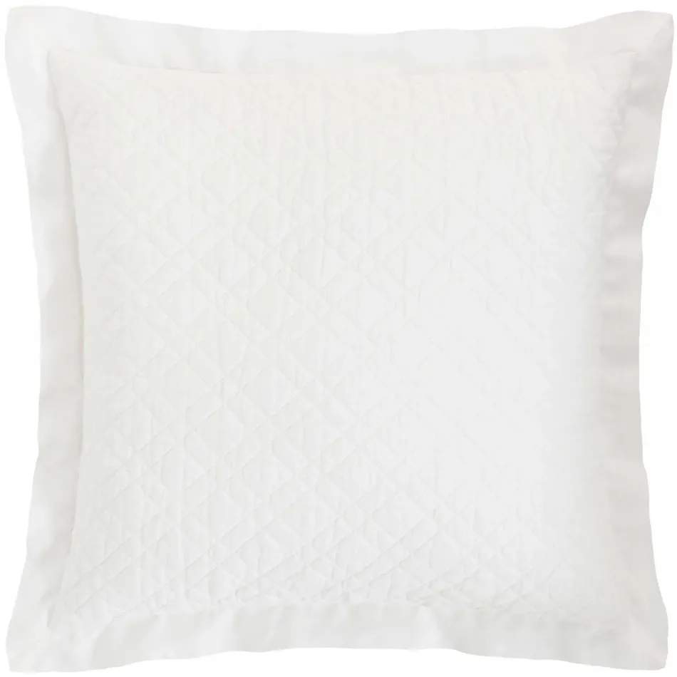 Washed Linen Ivory Quilted Sham Euro 26" x 26"