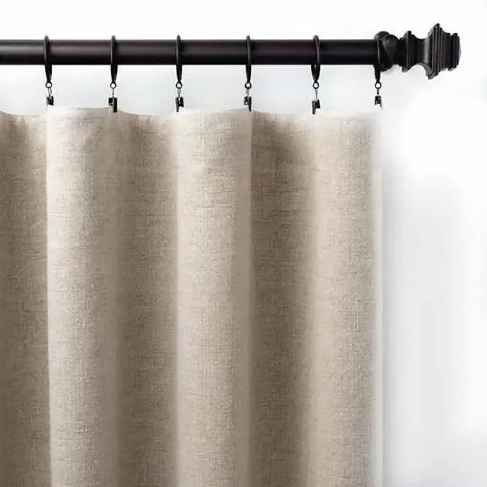 Stone Washed Linen Natural Curtain Panel 48" x 96"