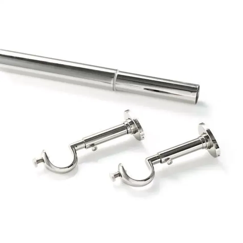 Stockbridge Polished Nickel Curtain Rod 102"-144"