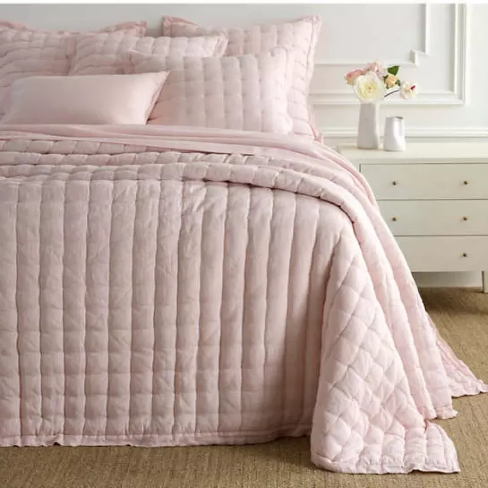 Lush Linen Slipper Pink Puff Sham Euro 26" x 26"