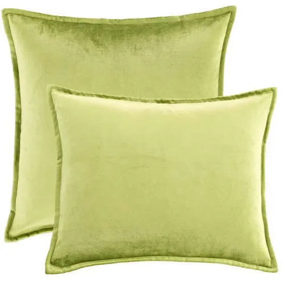 Panne Velvet Chartreuse Decorative Pillow