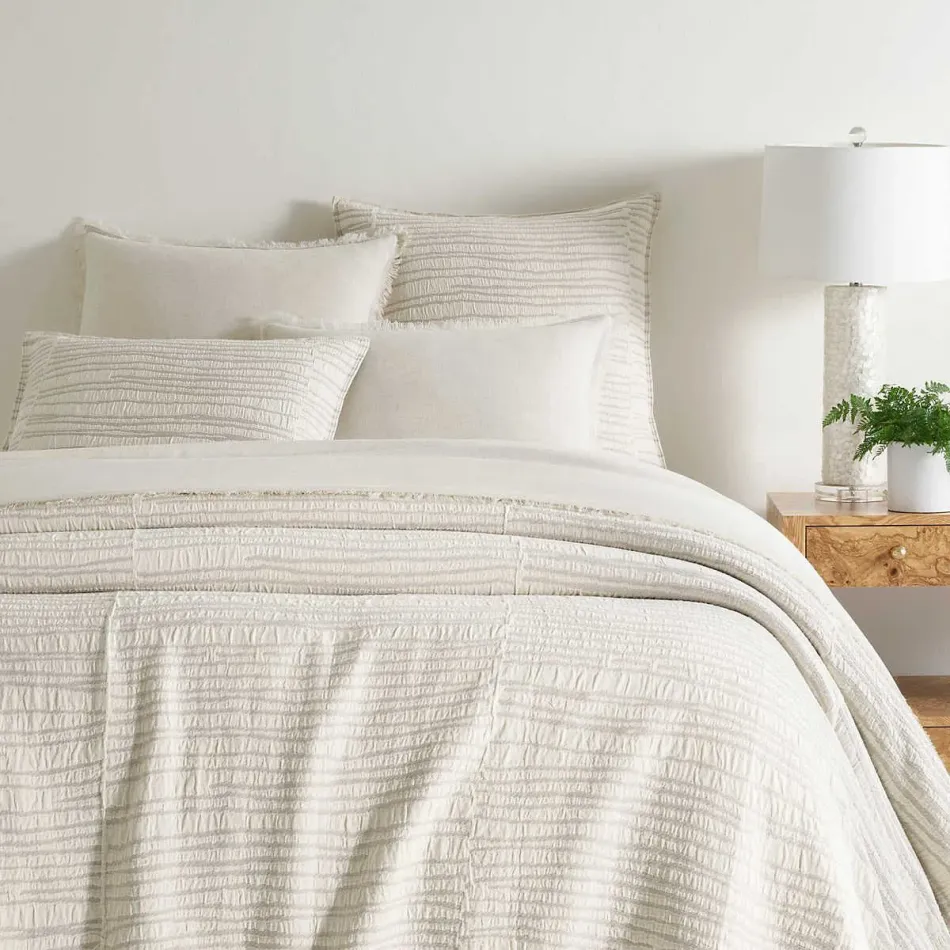 Striae Oatmeal Matelasse Bedding by Marie Flanigan