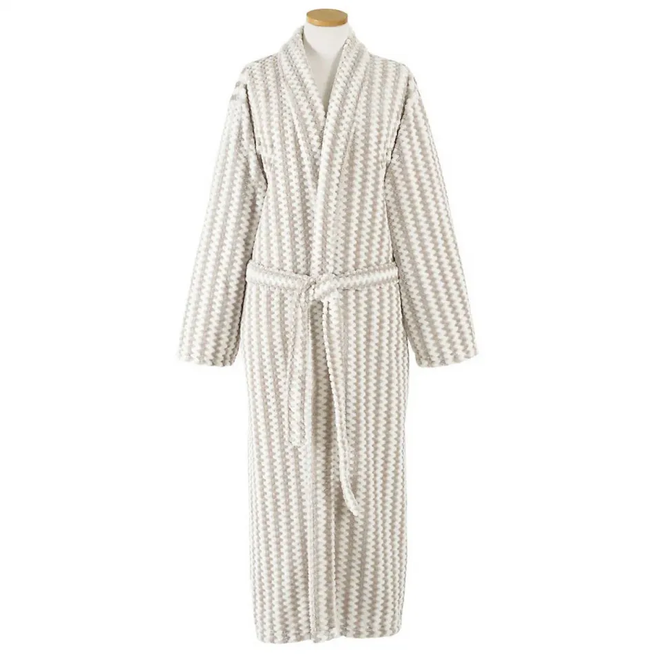 Bubble Stripe Fleece Grey Robe Petite