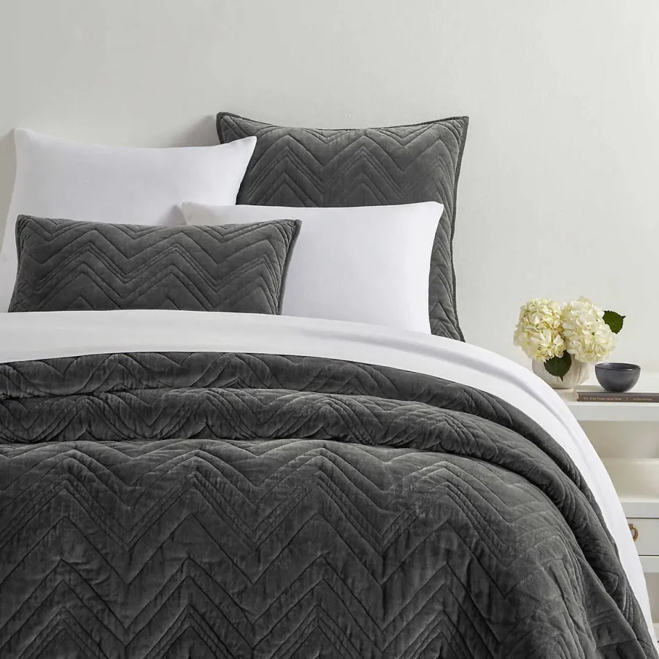 Brentwood Velvet Shale Quilt Bedding