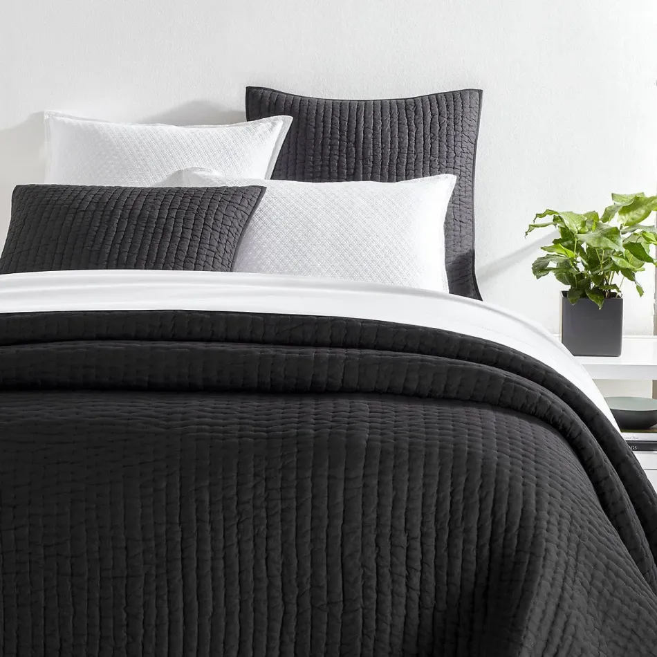 Lana Voile Black Quilt Bedding