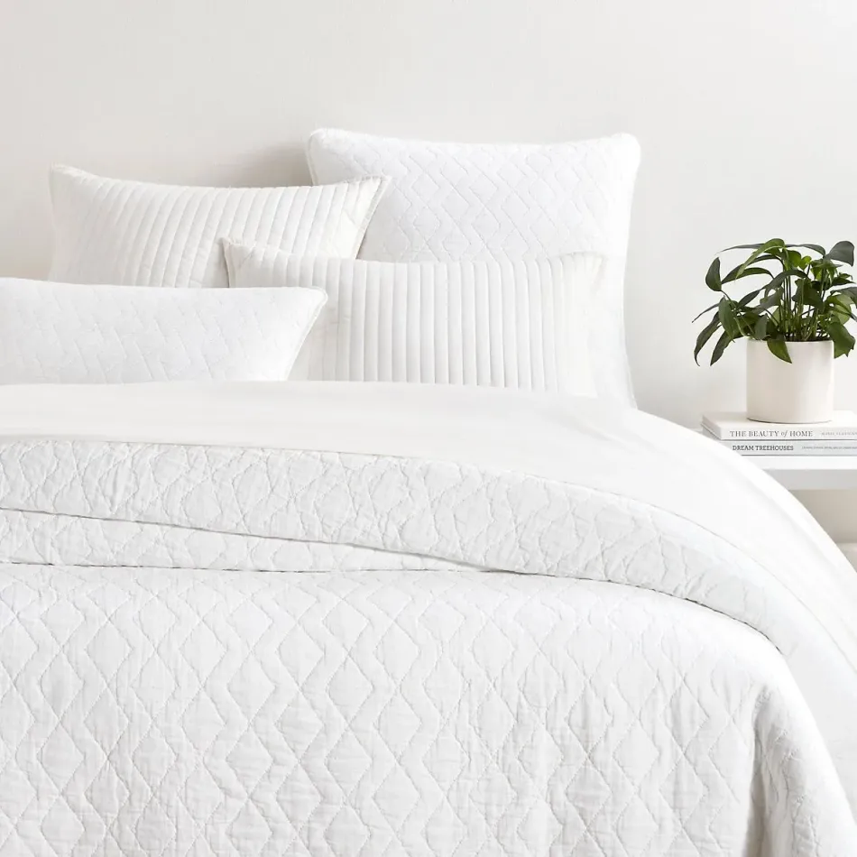 Birdie White Quilted Sham Dutch Euro