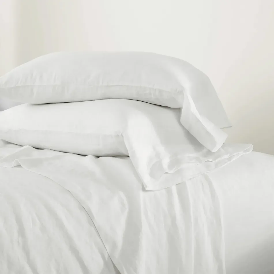 Luna Linen White Sheet Set King