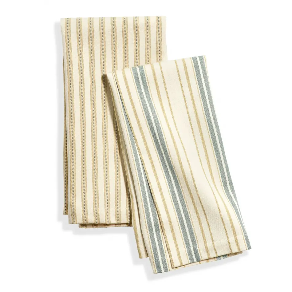 Mixed Stripe Natural Tea Towel, Set of 2