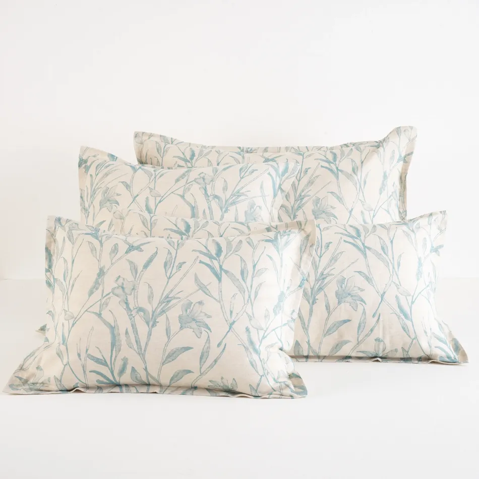 Margot Linen Pewter Blue Sham - Dutch Euro