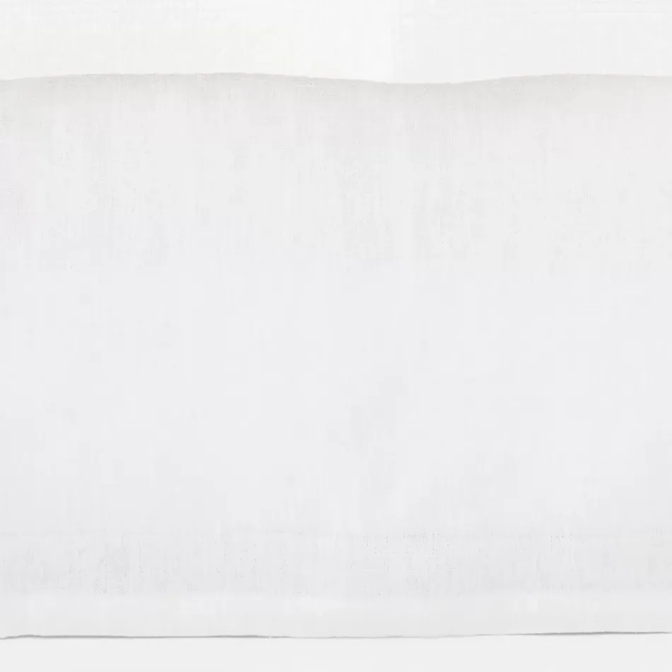 Stone Washed Linen White Tailored Paneled Bed Skirt Twin