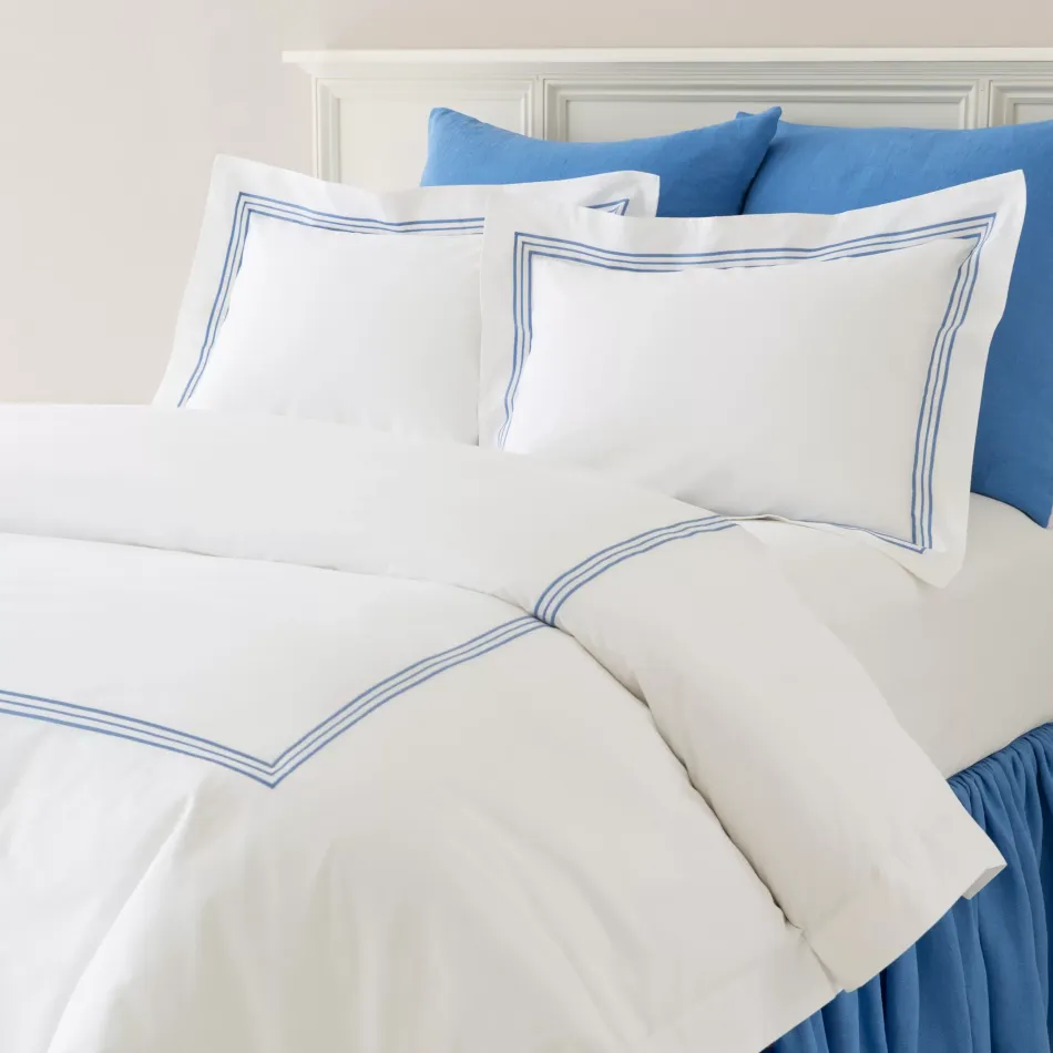 Trio French Blue Flat Sheet Twin