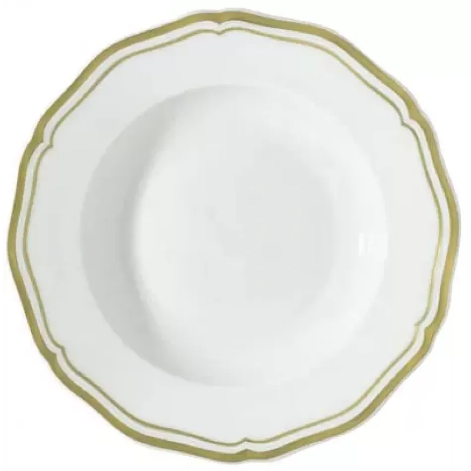 Polka Or/Gold French Rim Soup Plate Diam 9.0 in