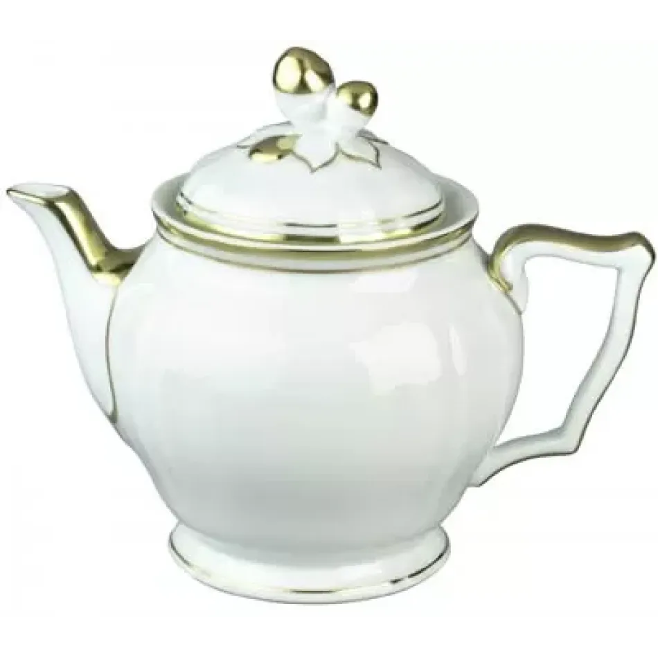Polka Gold Tea Pot Round 4 in.