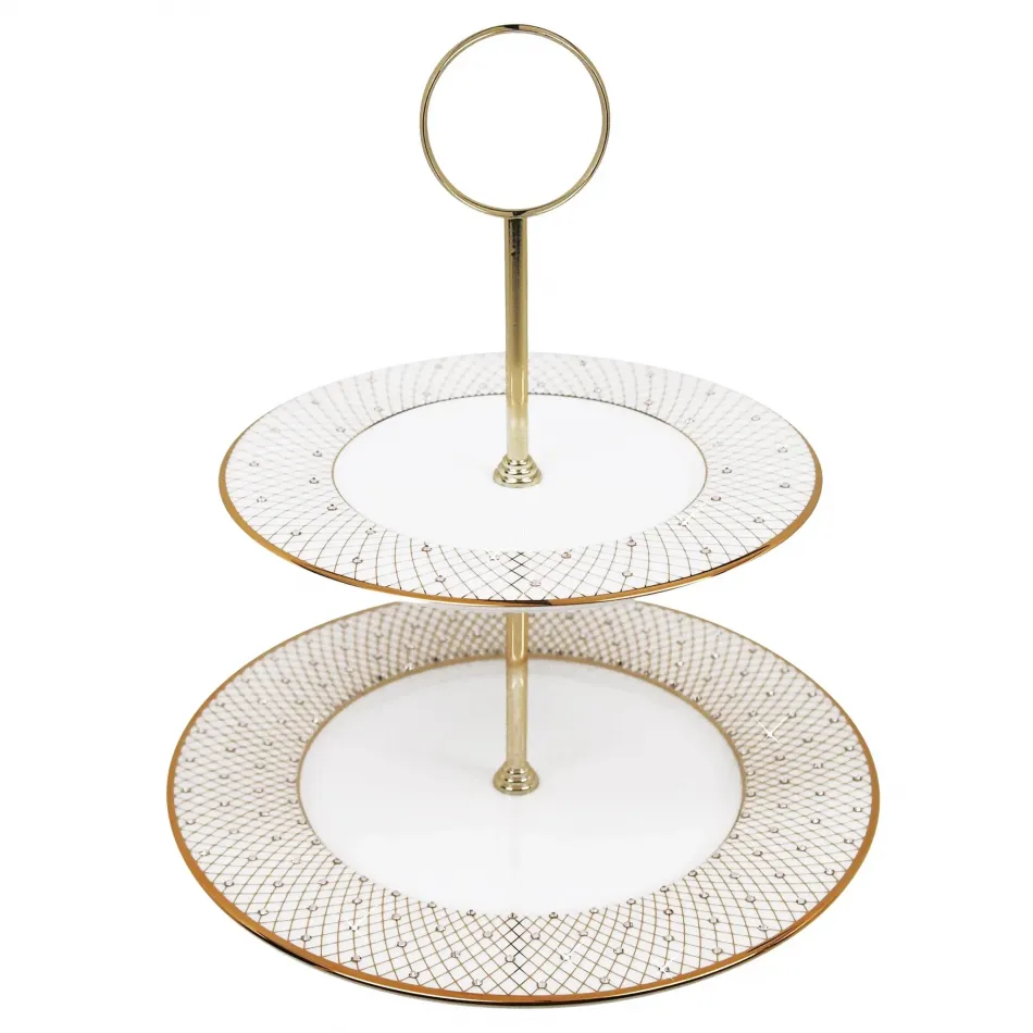 Princess Gold 2-Tier Cookie / Chocolate Stand