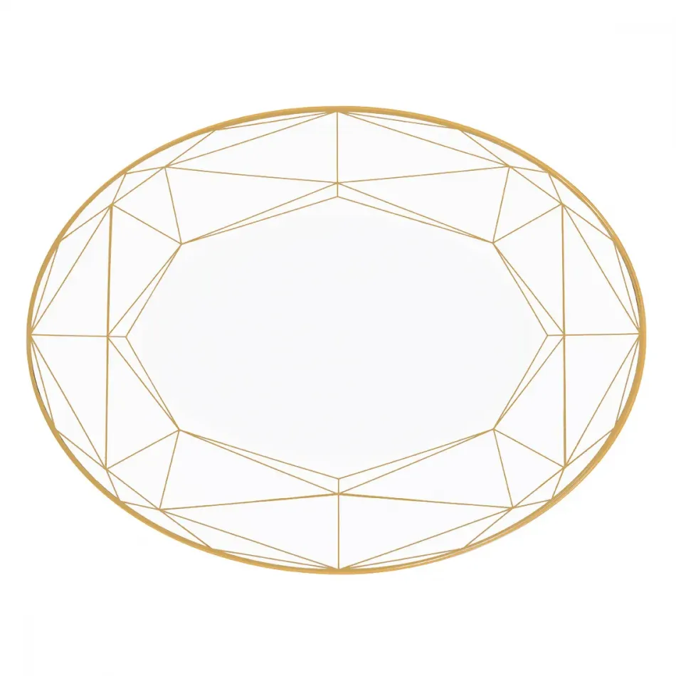 Gem Cut Gold 14" Oval Platter