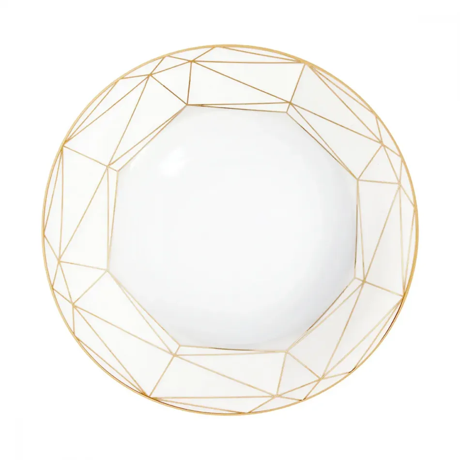 Gem Cut Gold Soup Bowl
