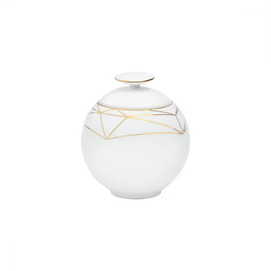 Gem Cut Gold Sugar Bowl