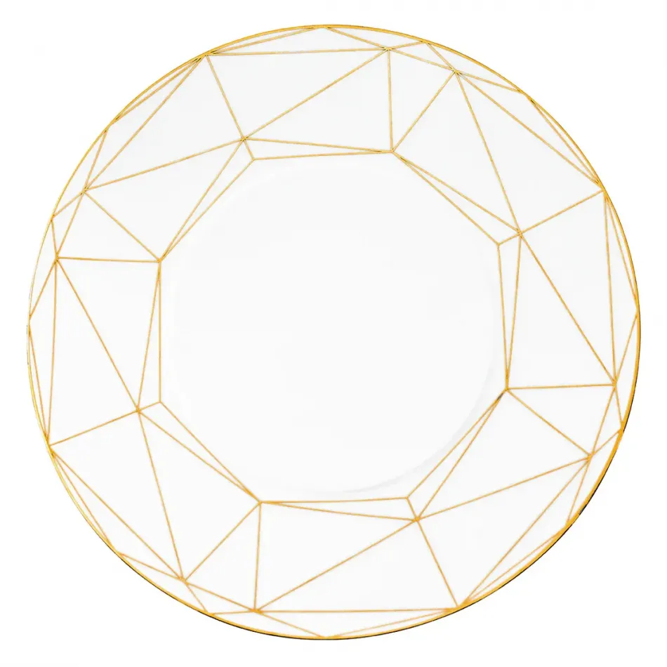 Gem Cut Gold Round Serving Platter (Special Order)