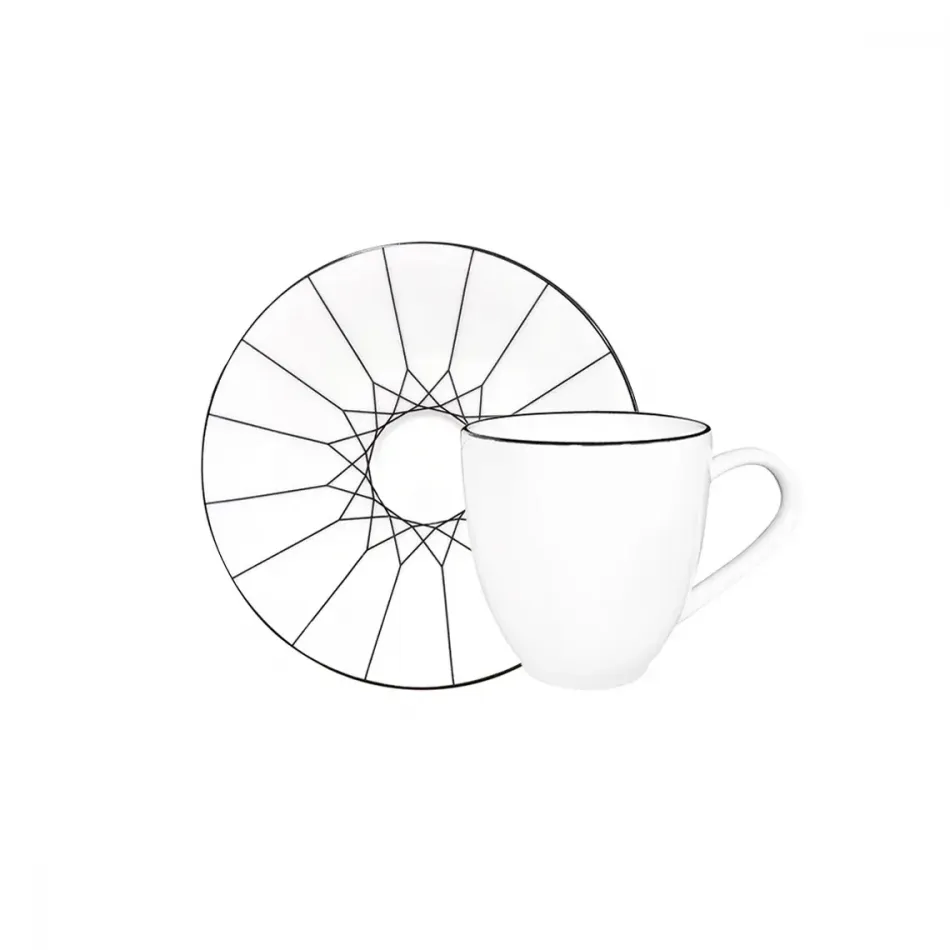 Gem Cut Onyx Espresso Cup & Saucer