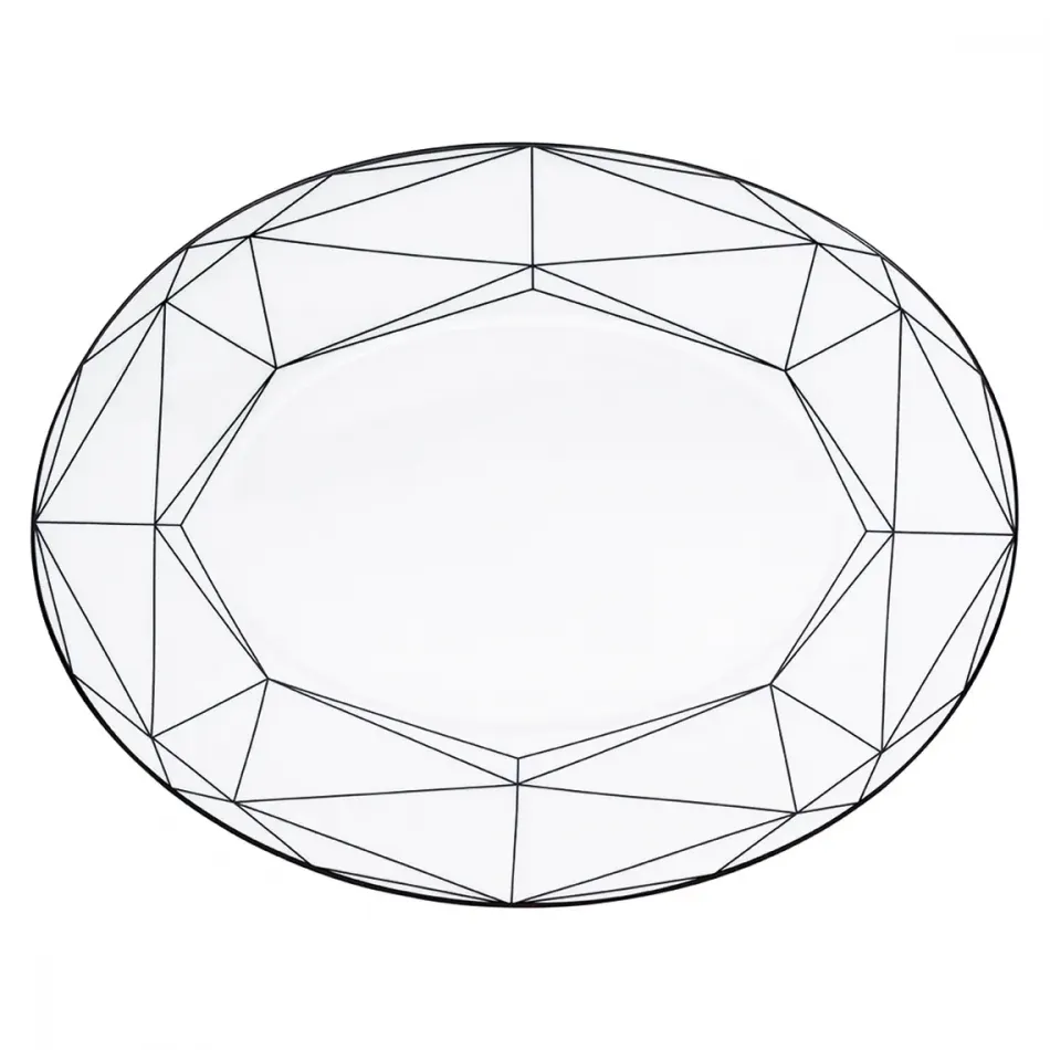 Gem Cut Onyx 14" Oval Platter