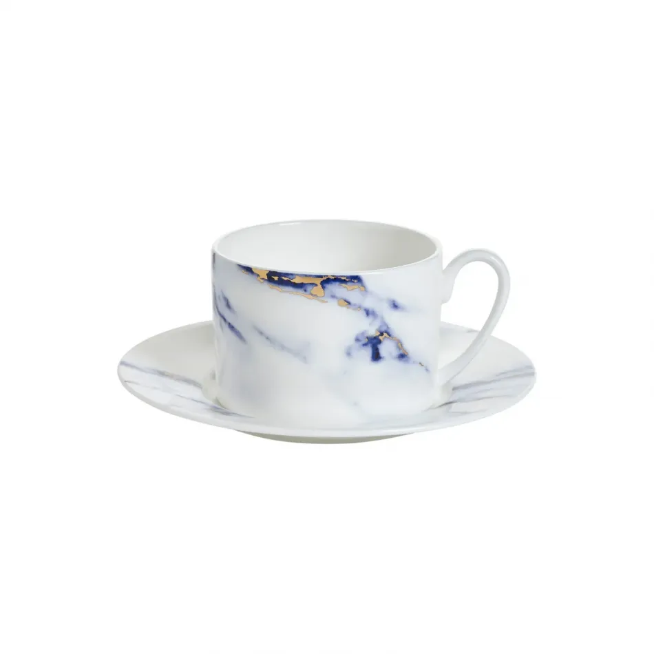 Marble Azure Tea Cup & Saucer