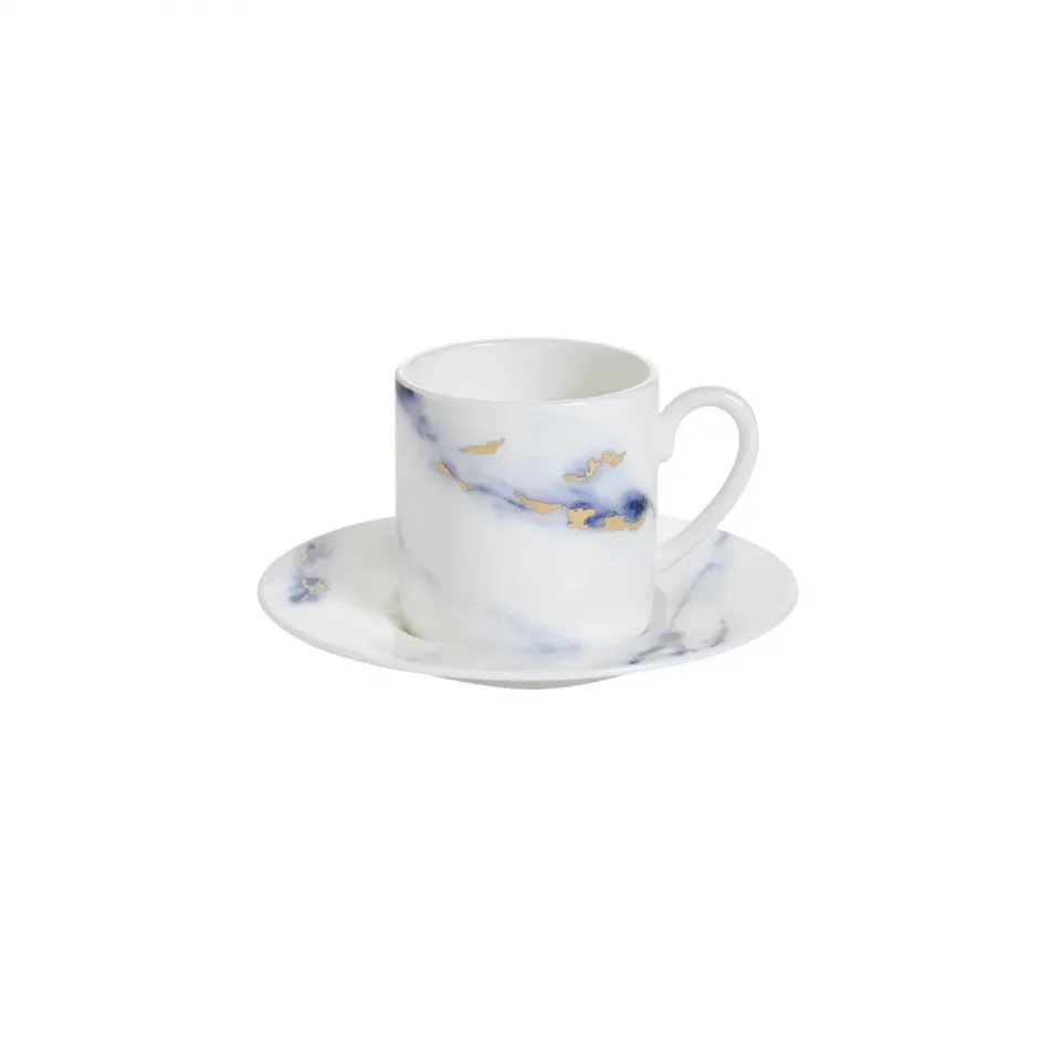 Marble Azure Espresso Cup & Saucer