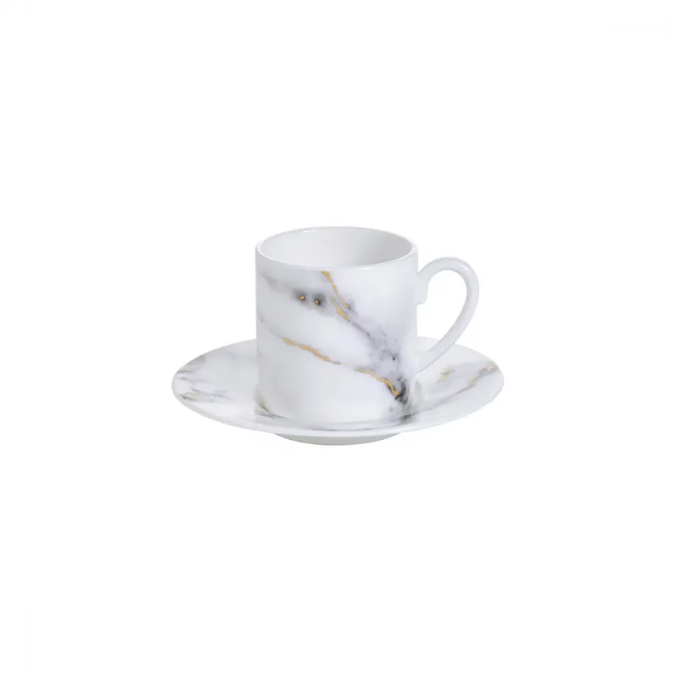 Marble Venice Fog Espresso Cup & Saucer