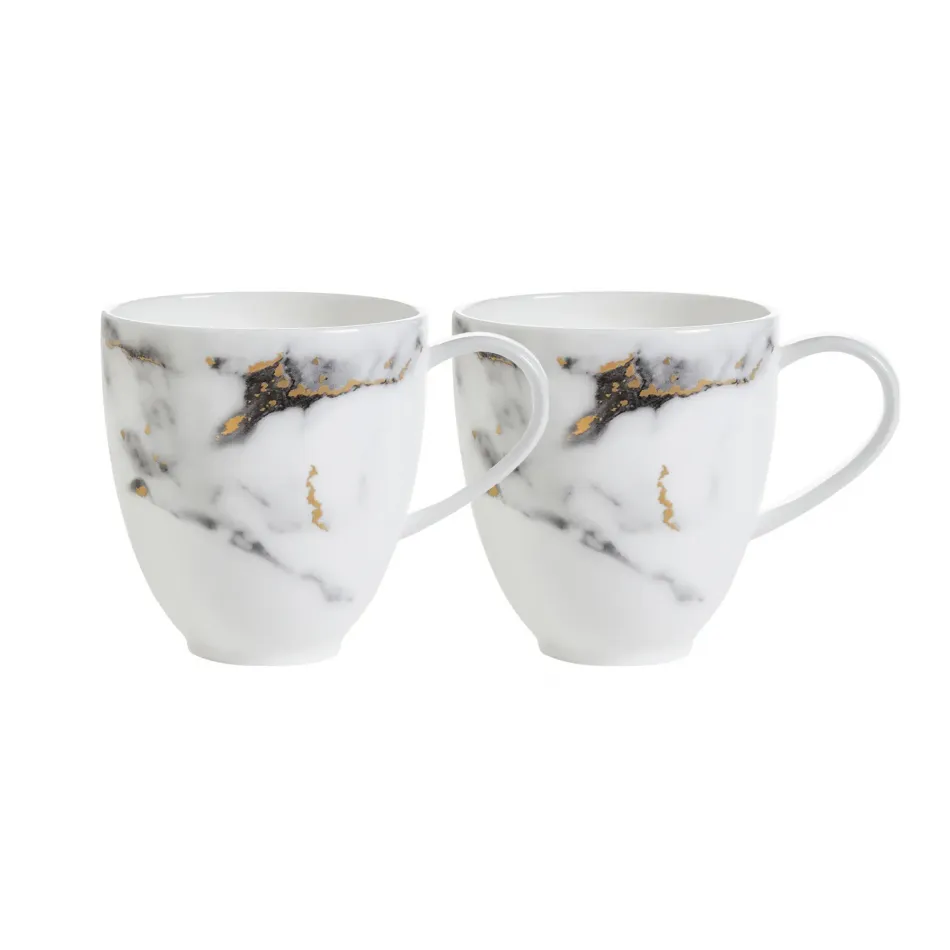 Marble Venice Fog Barrel Mug, Set Of 2