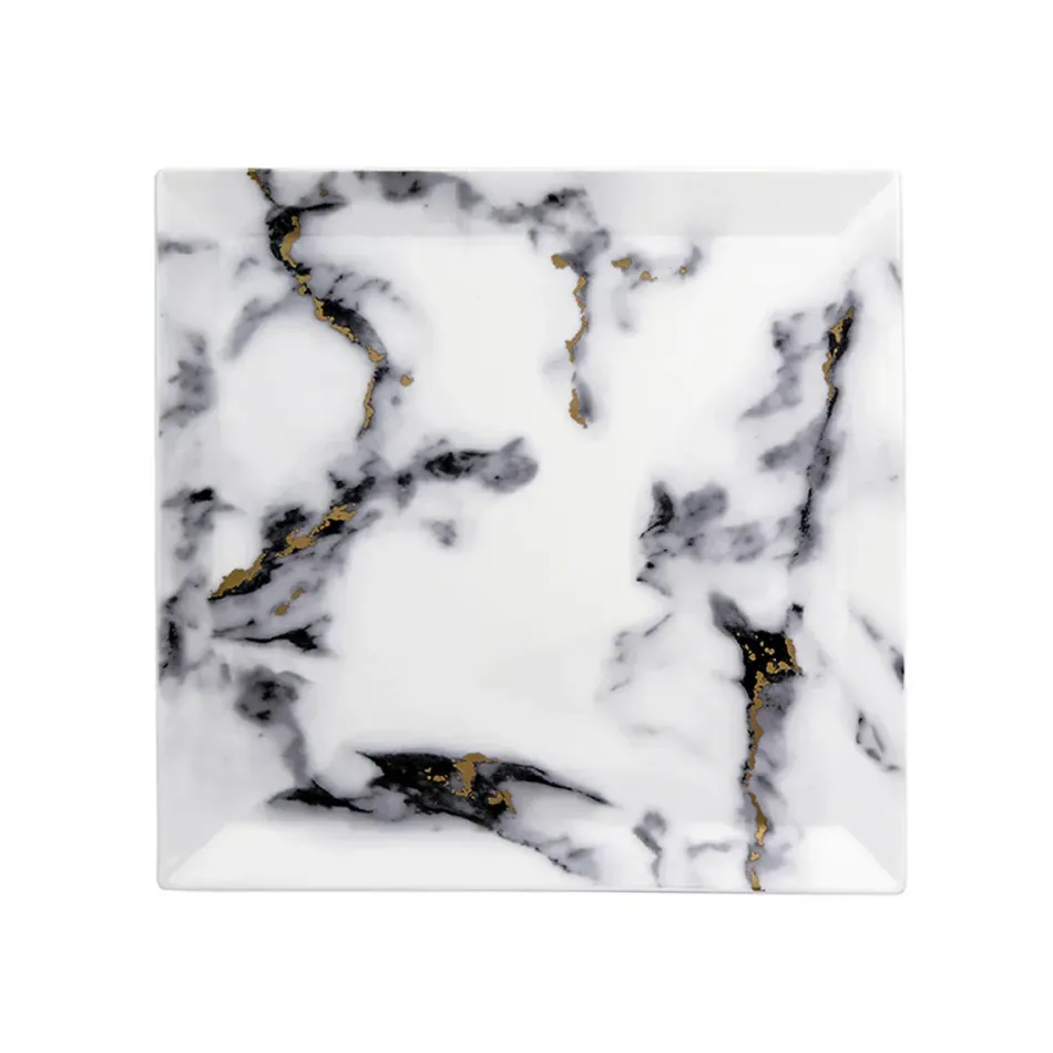 Marble Venice Fog 9" Matzah Plate / Square Serving Platter