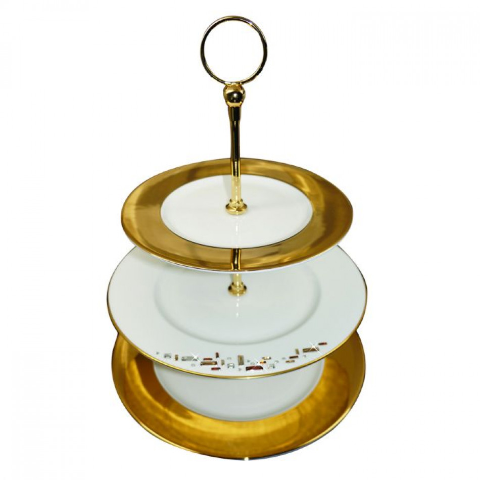 Diana Gold 3-Tier Cake Stand 10.75 & 8.5 & 6.75