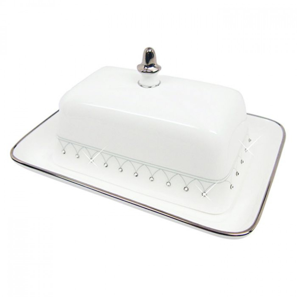 Princess Platinum Butter Dish 6 x 4 x 2 in