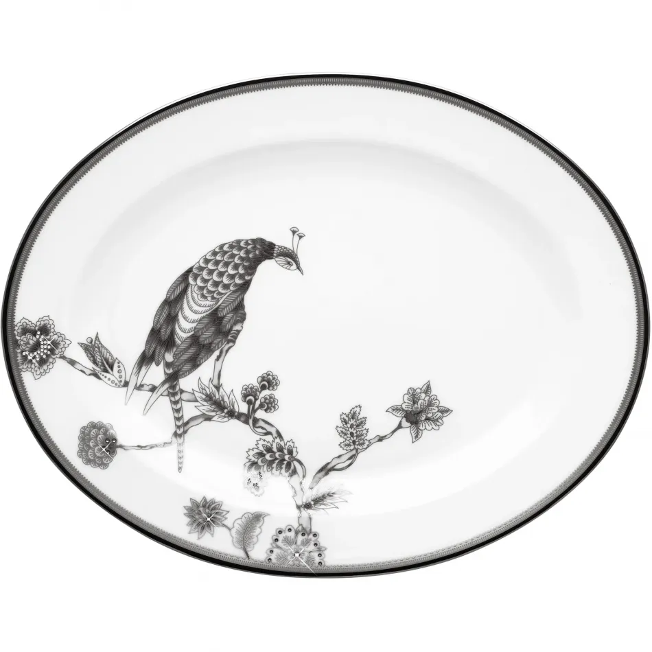 Pavo Silver 16" Oval Platter