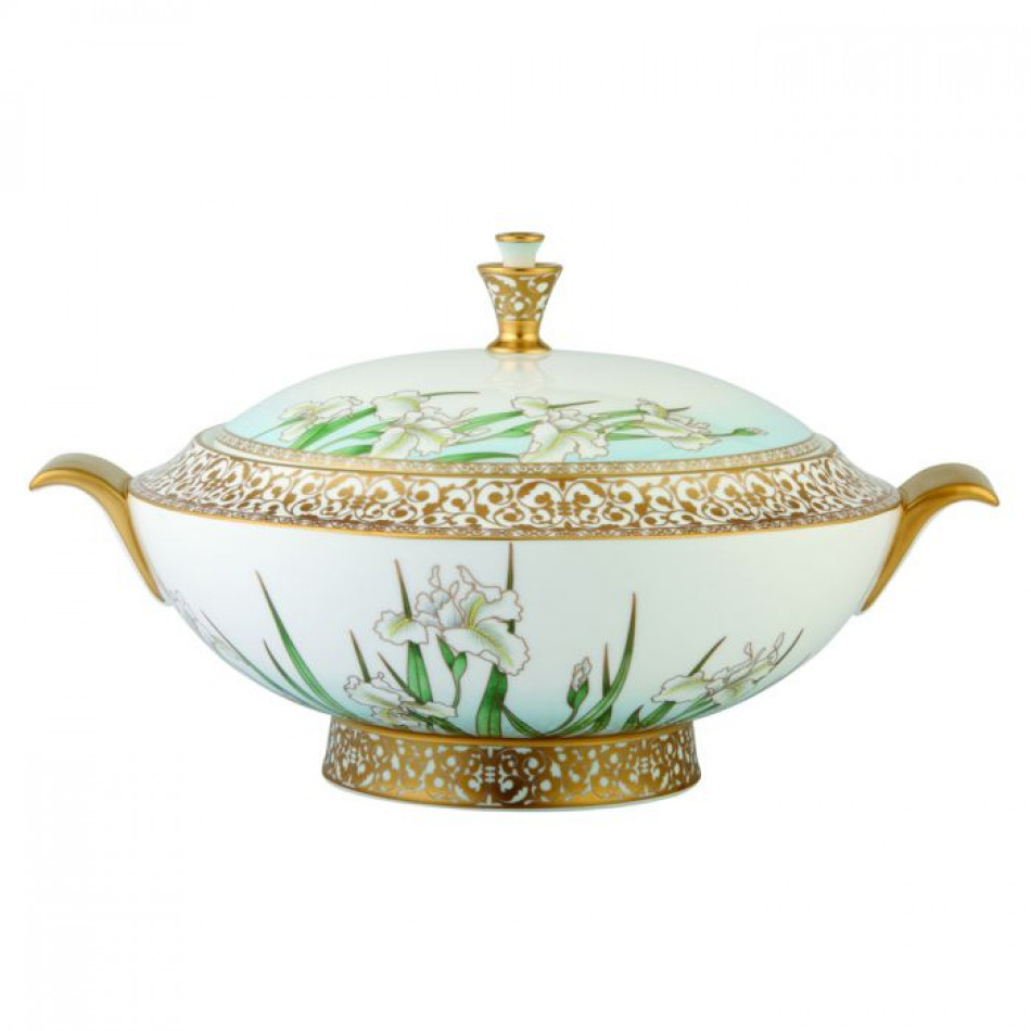 Iris Covered Vegetable Bowl/Soup Tureen (Special Order)