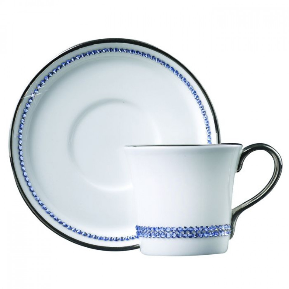 Chain Platinum Sapphire Espresso Cup & Saucer Cup Diam 2.5 (Special Order)