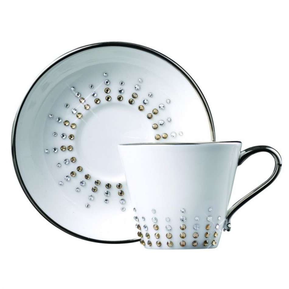 Chain Platinum Tiara Topaz Espresso Cup & Saucer Cup Diam 2.5 (Special Order)