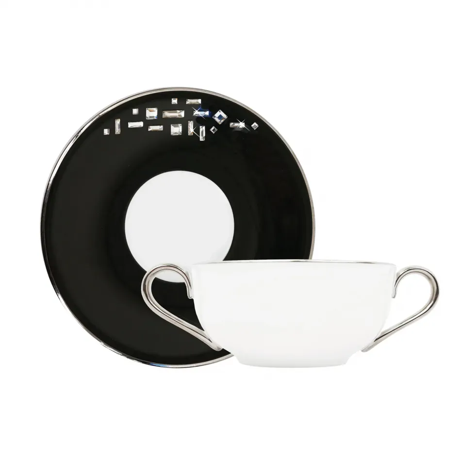 Diana Black Cream Soup Cup & Saucer (Special Order)