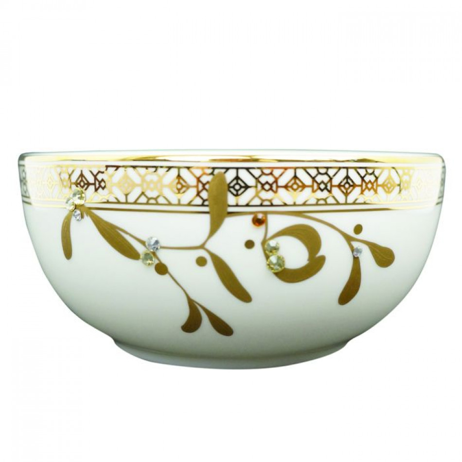 Golden Leaves Gold Fruit/Dessert Bowl 4.5 in (Special Order)